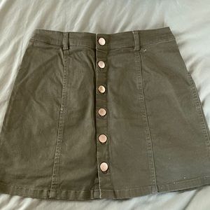 Army green mini skirt